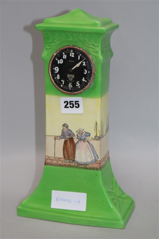 A Royal Doulton pottery timepiece 11.5in.